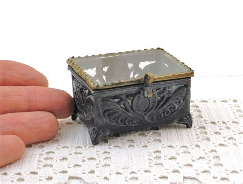 pewter metal glass lid small boxes|Pewter Decorative Boxes .